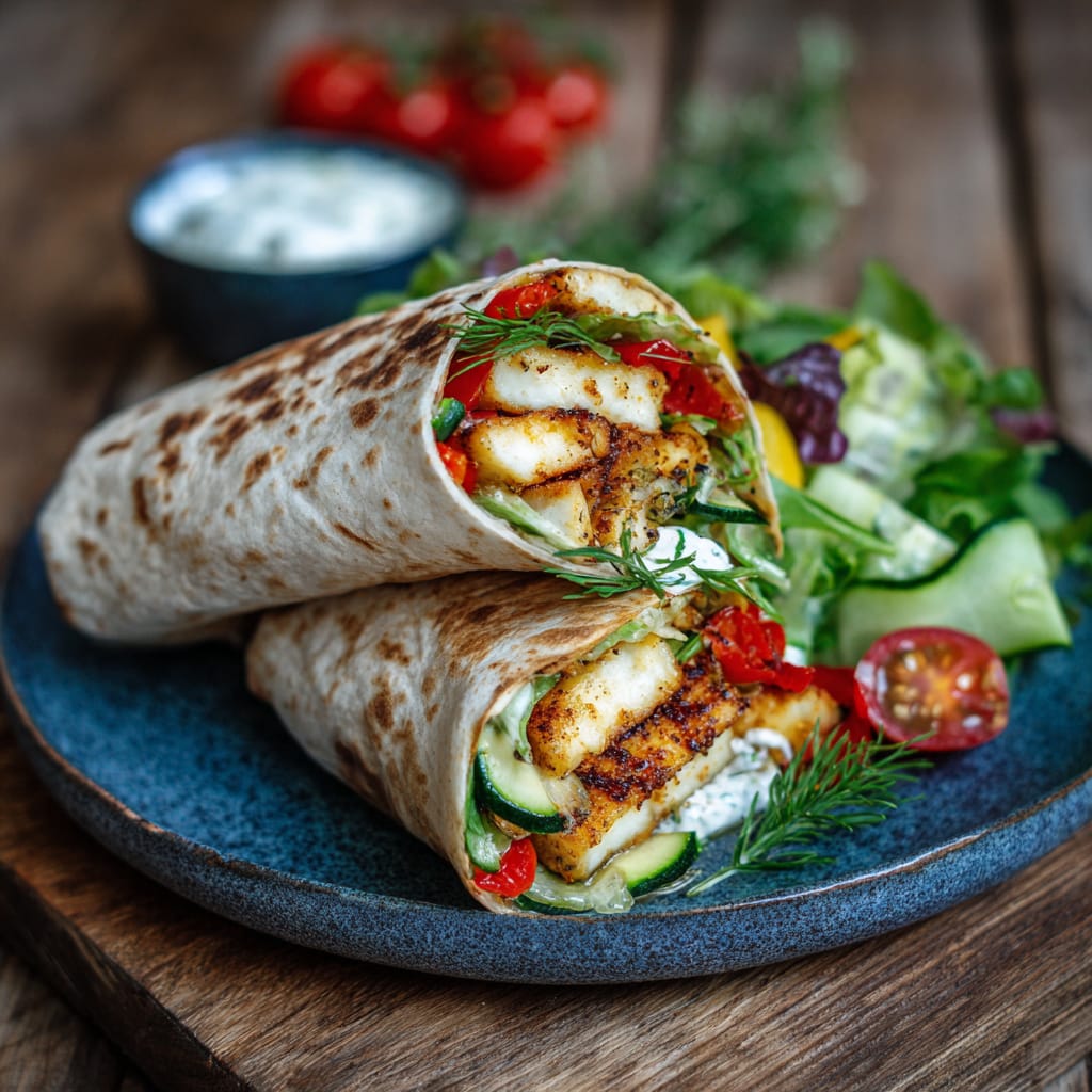3 Halloumi-Wrap_mit_Joghurtsauc