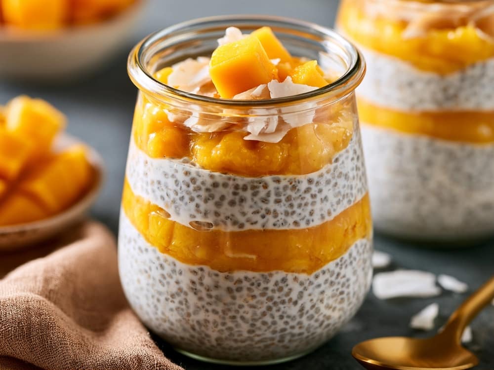 2 Mango-Chia-Pudding mit Skyr