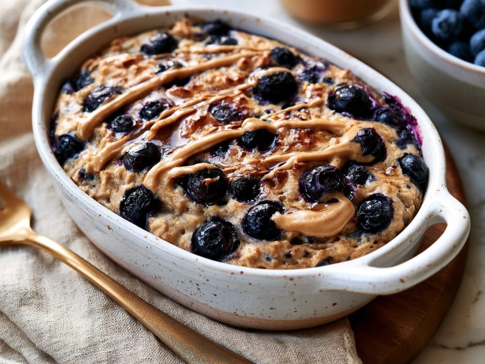 Blaubeer-Quark-Baked-Oats