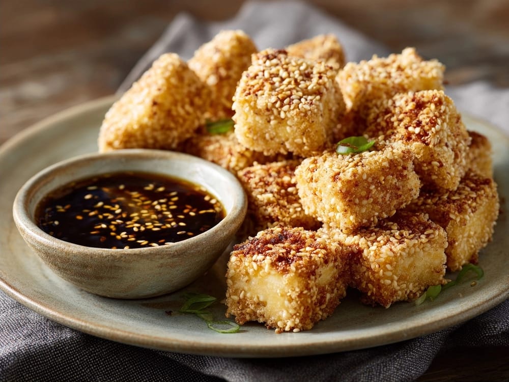 Sesam-Tofu-Bites mit Limetten-Dip