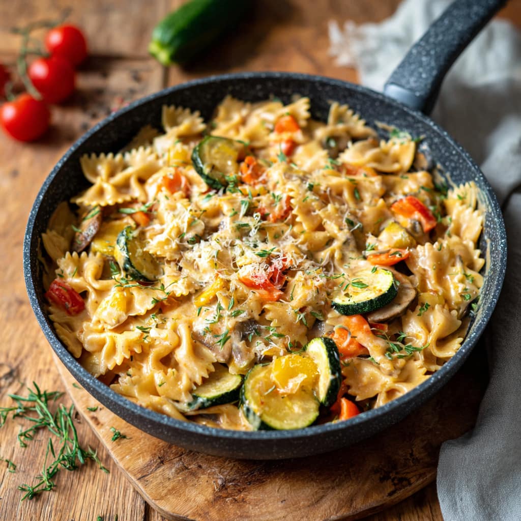 One-Pot-Pasta mit Gemüse & Sahne – cremig & einfach