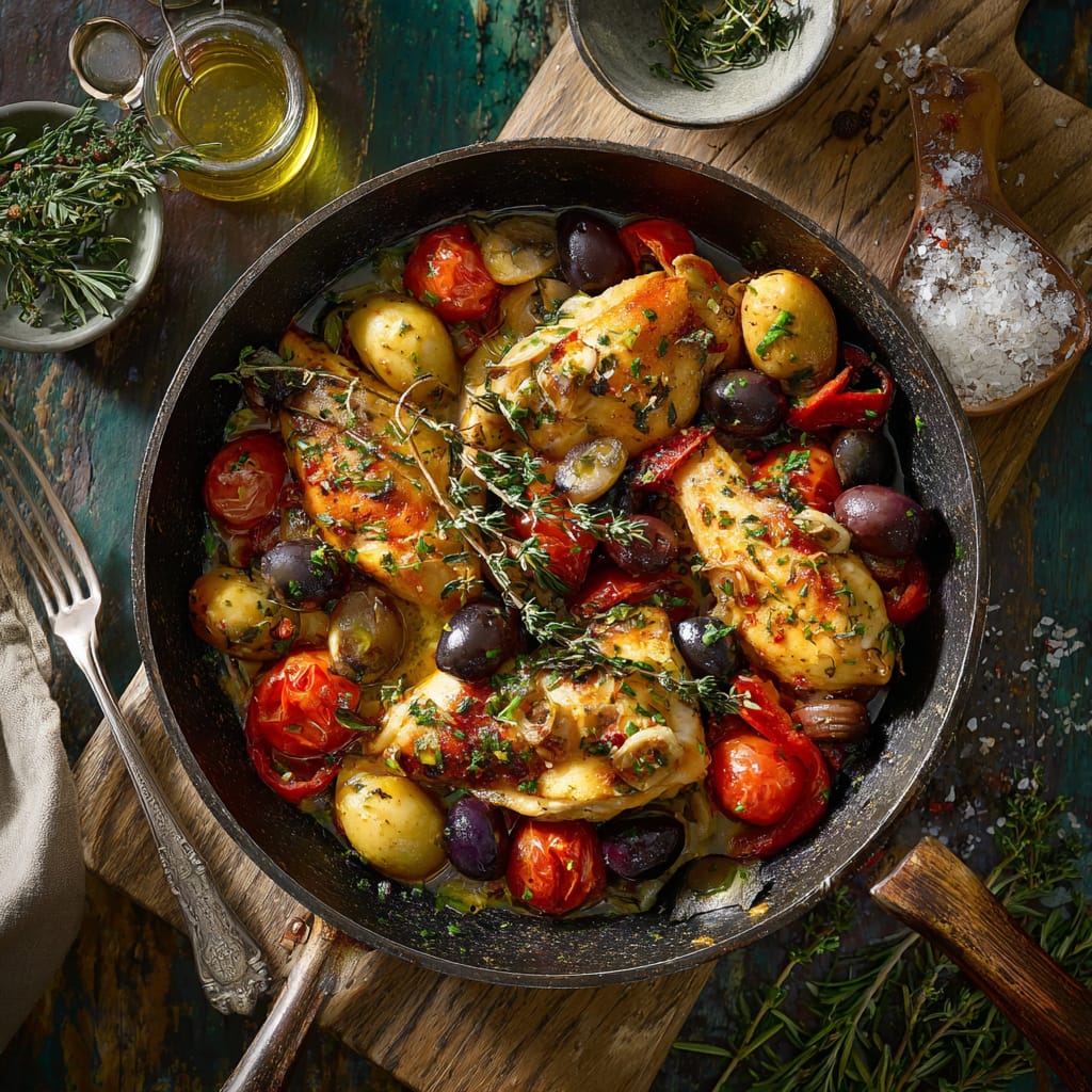 Mediterrane Hähnchen-Gemüse-Pfanne: leicht, aromatisch und alltagstauglich