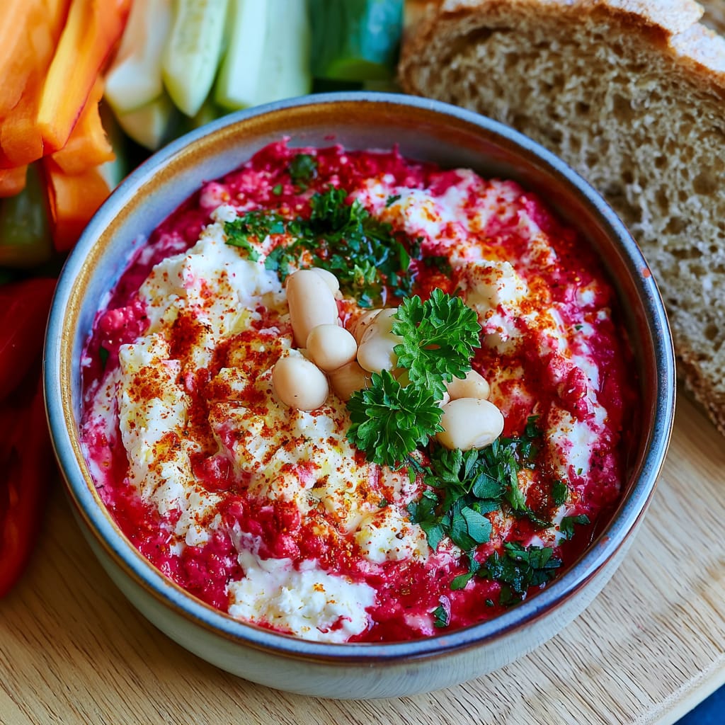 Cremige Bohnen-Feta-Creme mit körnigem Frischkäse