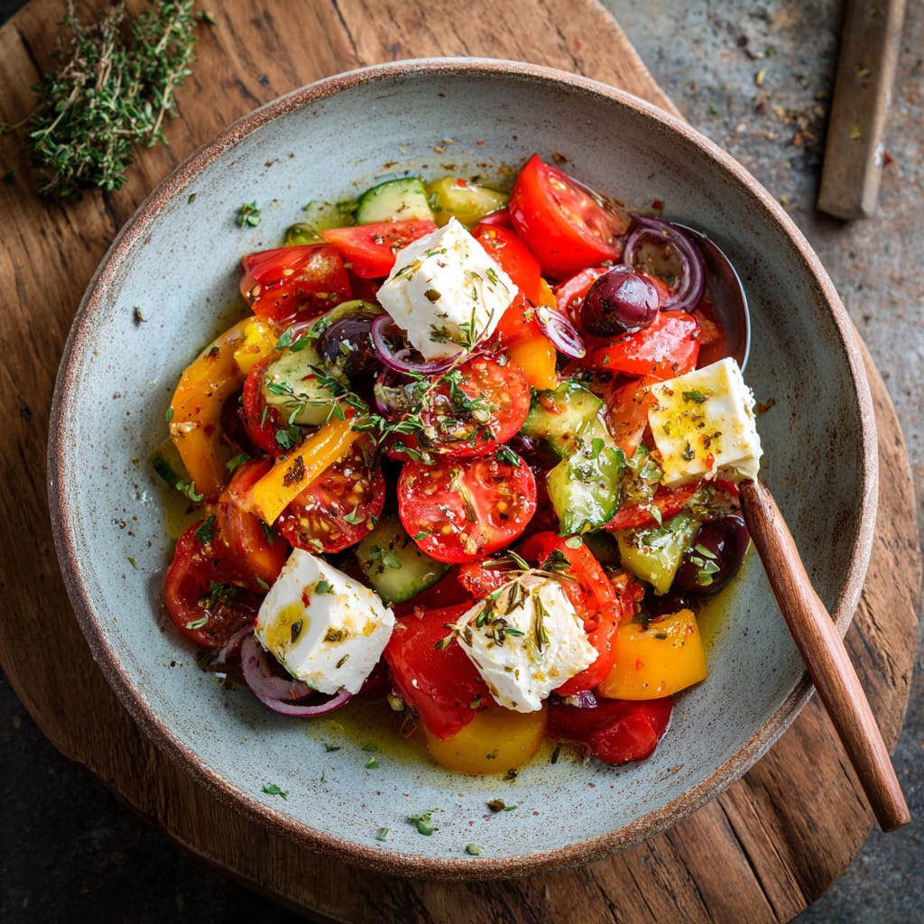 1 Griechischer Bauernsalat mit Feta