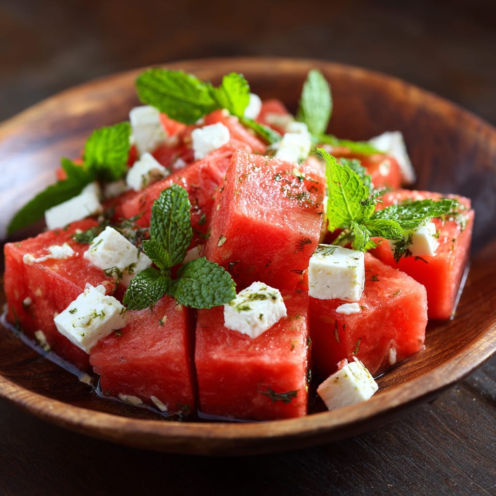 1 Wassermelonen-Feta-Salat mit Minze