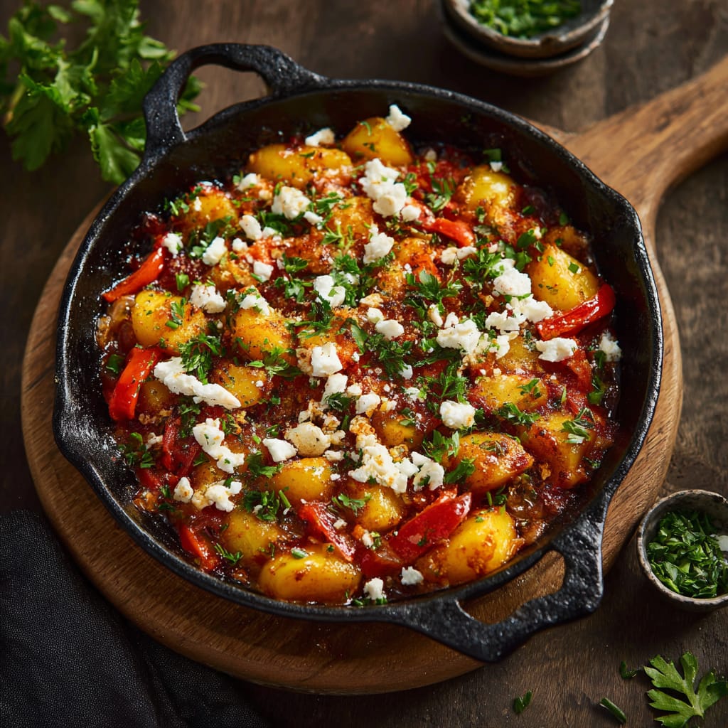3 Kartoffelpfanne mit Paprika und Feta