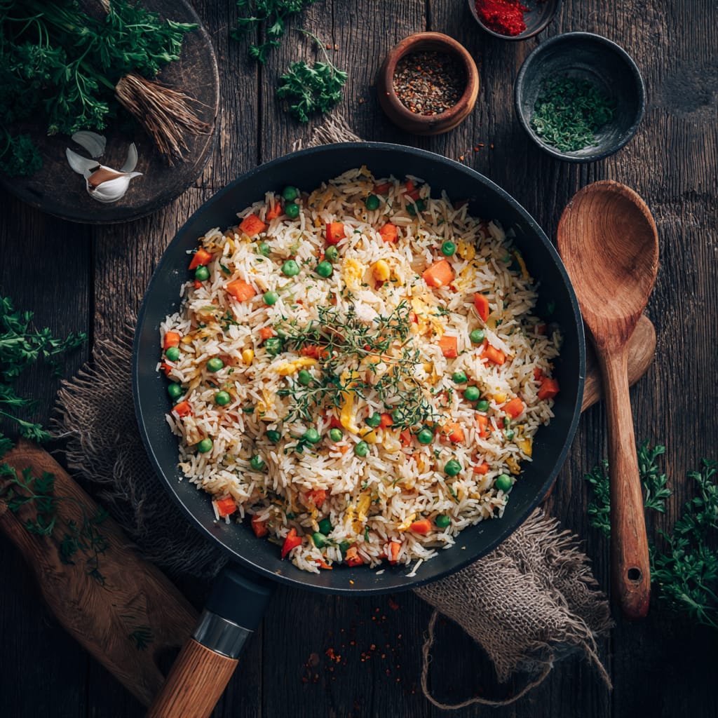 Vegetarischer Bratreis mit Ei – schnell & vielseitig